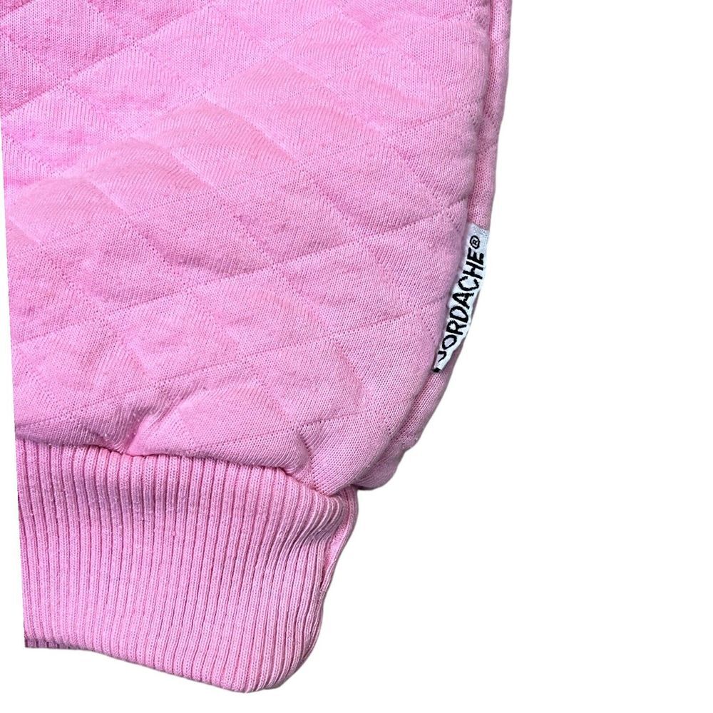 Vintage Jordache Girls Quilted Sweatshirt Pullover Pink Embroidered Medium 10 12 - Picture 7 of 7